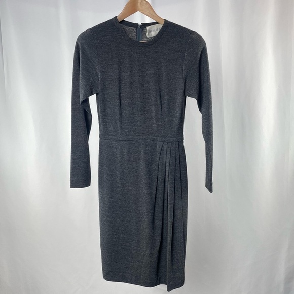 Vintage Jeannene Booher Wool Long Sleeve Dress in Grey‎ Size 0 - Picture 4 of 7